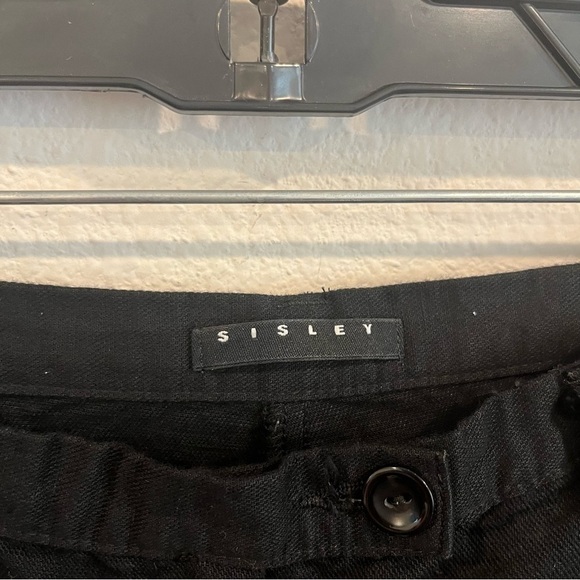 Sisley black linen blend trouser pant size 42 - Picture 2 of 9